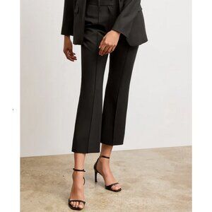 MM LaFleur Tessa Kick Flare Trouser - Wool Twill Sample in Black - Size 4 - NWT